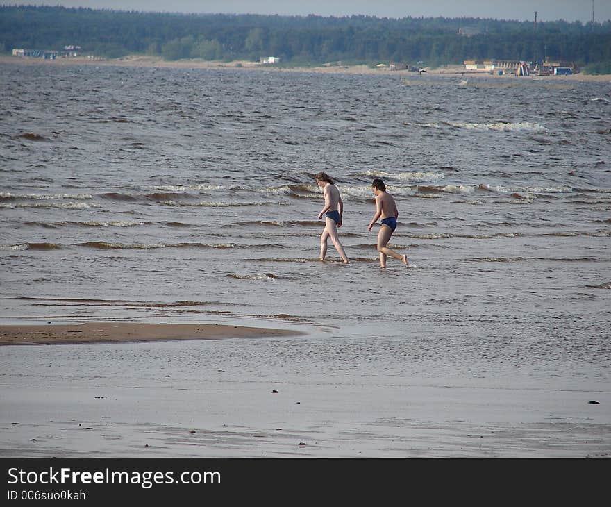 Boys to take a swim at the Sestroretsk
beach (Finnish gulf, near St. Petersburg). Boys to take a swim at the Sestroretsk
beach (Finnish gulf, near St. Petersburg)