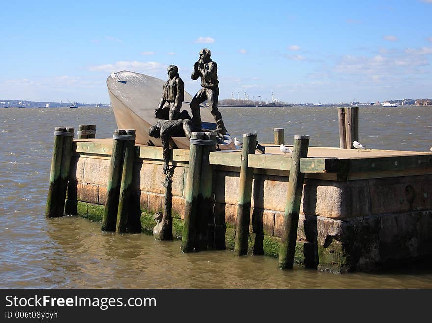 Rescue scene at New Yorks's Harbour. Rescue scene at New Yorks's Harbour