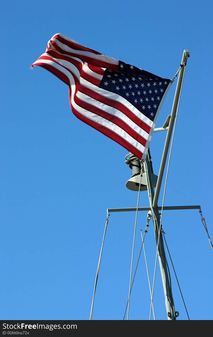 Stars and Stripes flapping in the breeze. Stars and Stripes flapping in the breeze