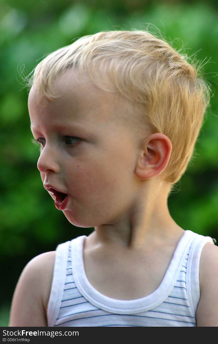 Toddler boy with surprised look in his face. Toddler boy with surprised look in his face