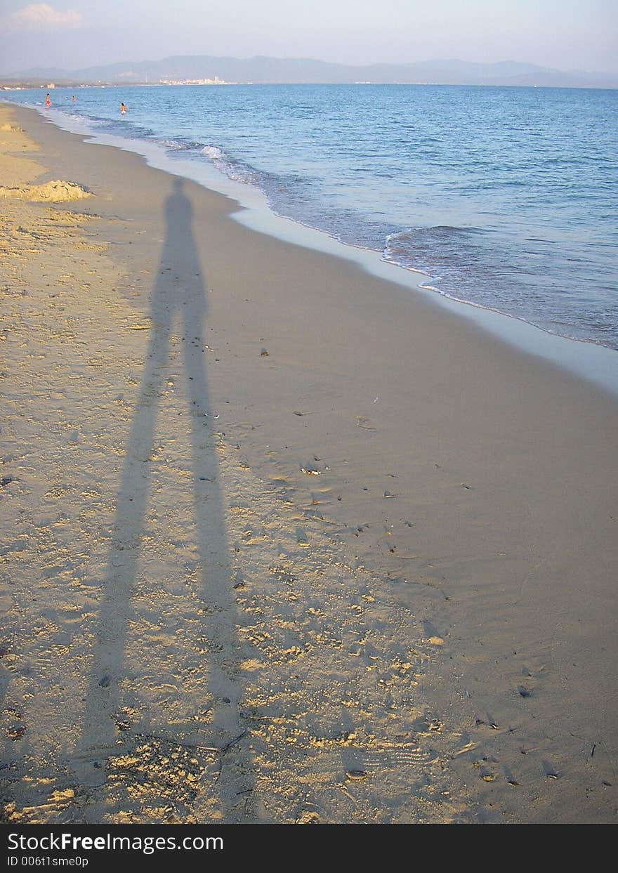 Shadow on the sand beach