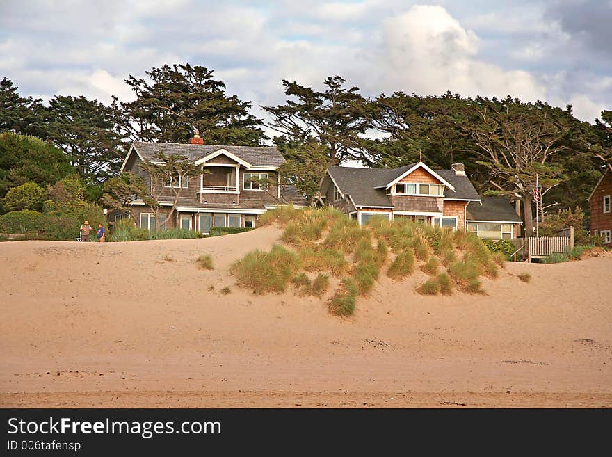 Houses facing the ocean beach. Houses facing the ocean beach