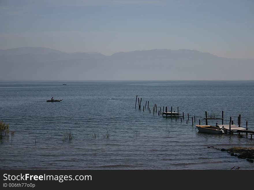 View early morning of lake atitlan in Guatemala. View early morning of lake atitlan in Guatemala