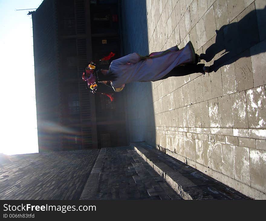 Chinese woman dressed old-style clothes