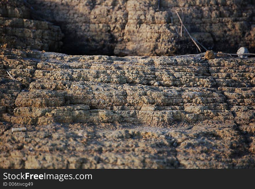 Sand cliff in closeup