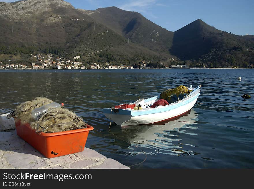 Boat at the sea, kotor montenegro. Boat at the sea, kotor montenegro