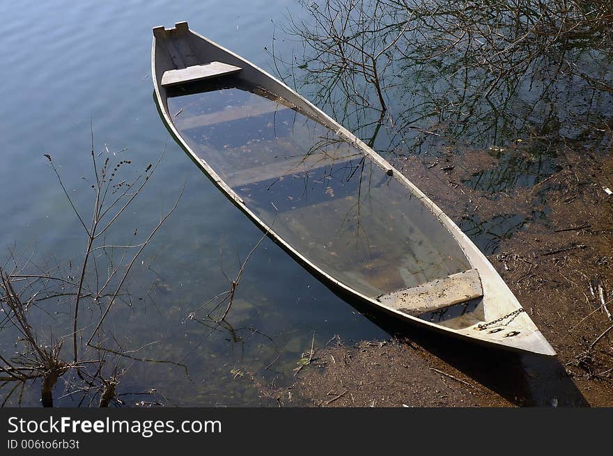 Boat at the sea, skadarsko jezero. Boat at the sea, skadarsko jezero