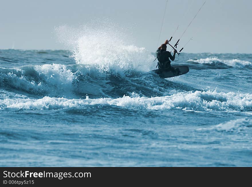 Kite surfer in action. Kite surfer in action