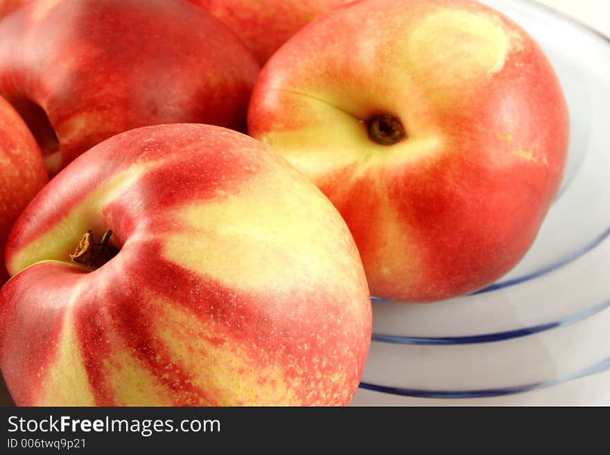 Colorful Nectarines in a Bowl