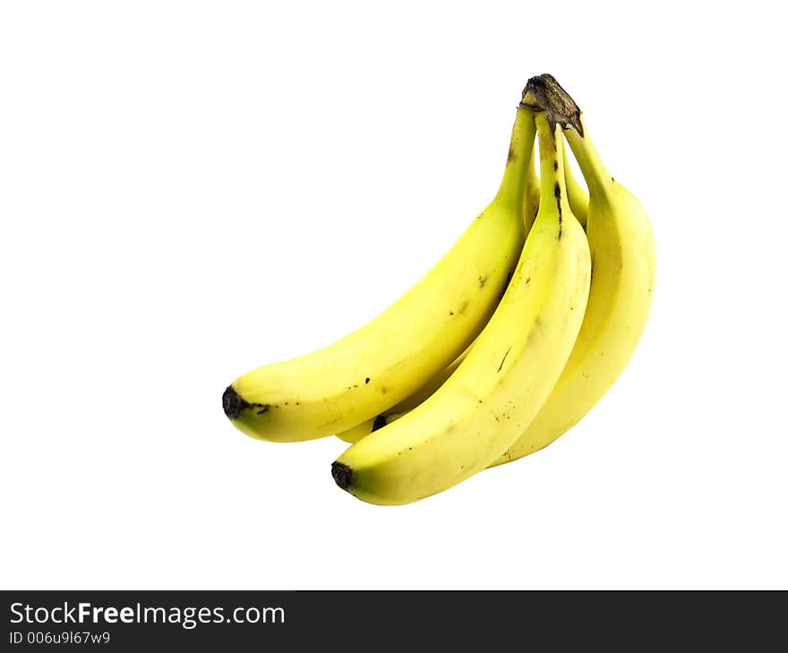 Small bunch of bananas isolated with white background