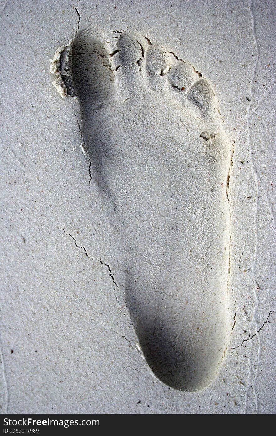 Footprint on the sand.