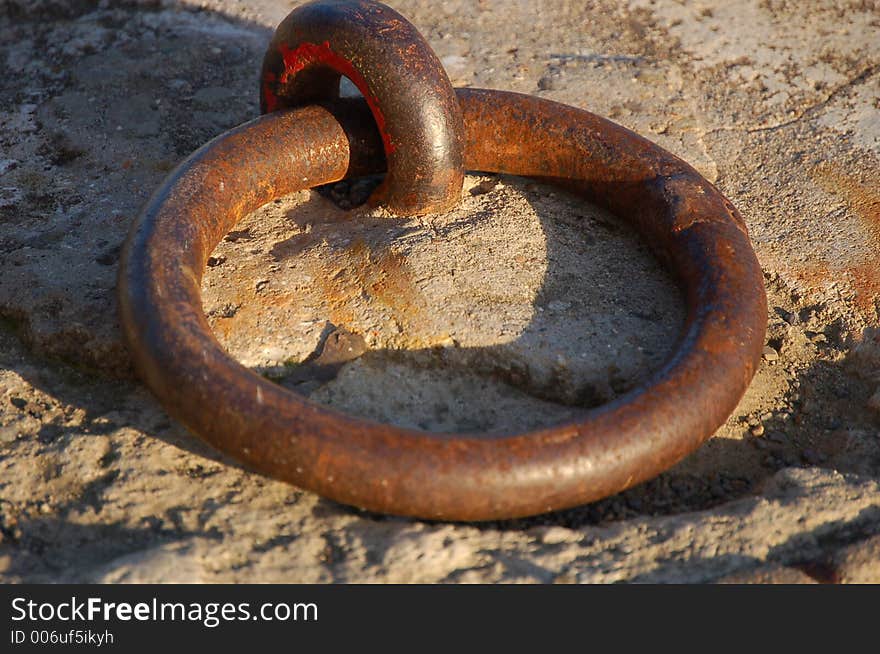 Heavy metal ring on stone