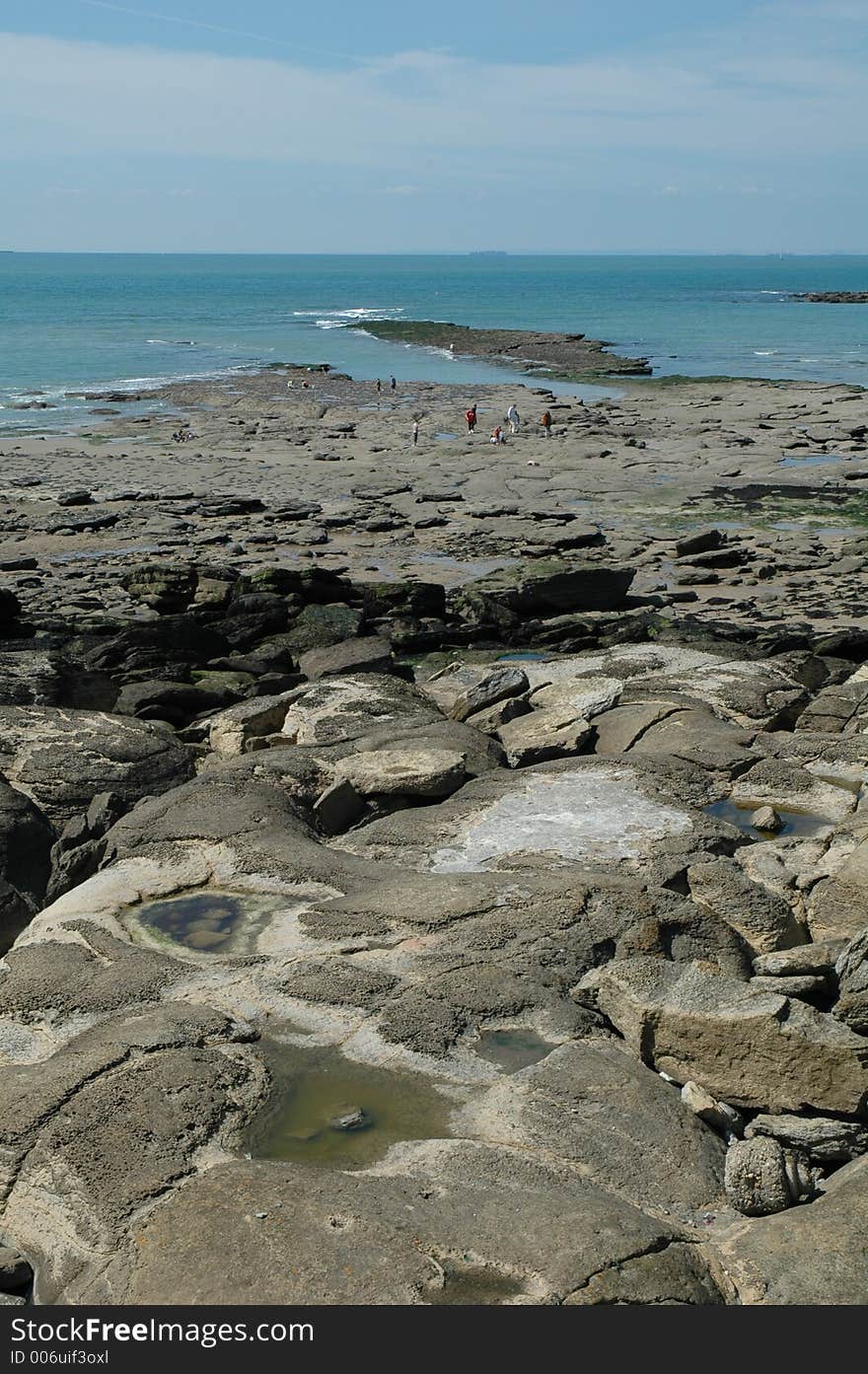 Walking on a rocky beach