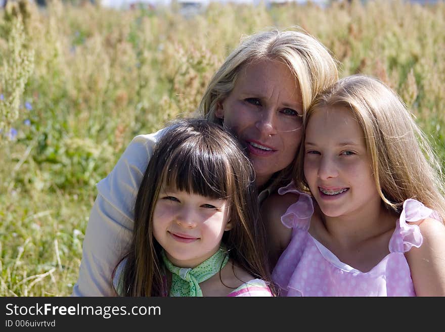 Girls on meadow