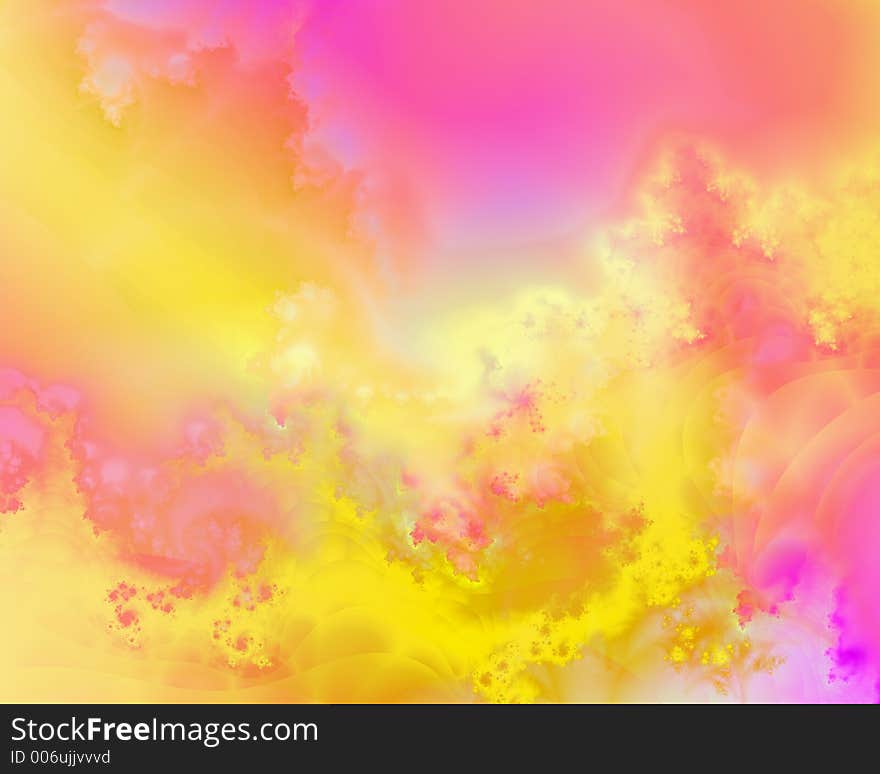 Purple, pink, yellow fractal. Purple, pink, yellow fractal