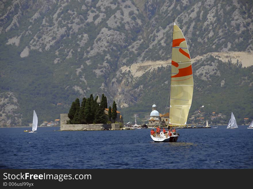 Regata in kotor bay, in montenegro. Regata in kotor bay, in montenegro