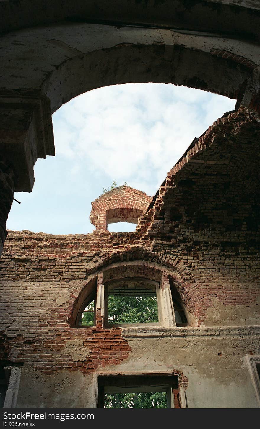 Destroyed church. Moscow suburb. Destroyed church. Moscow suburb