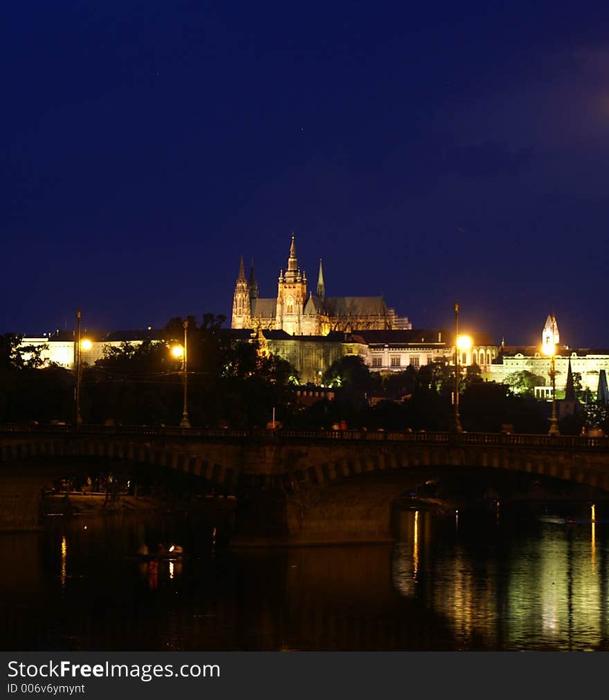 Prague Castle At Night