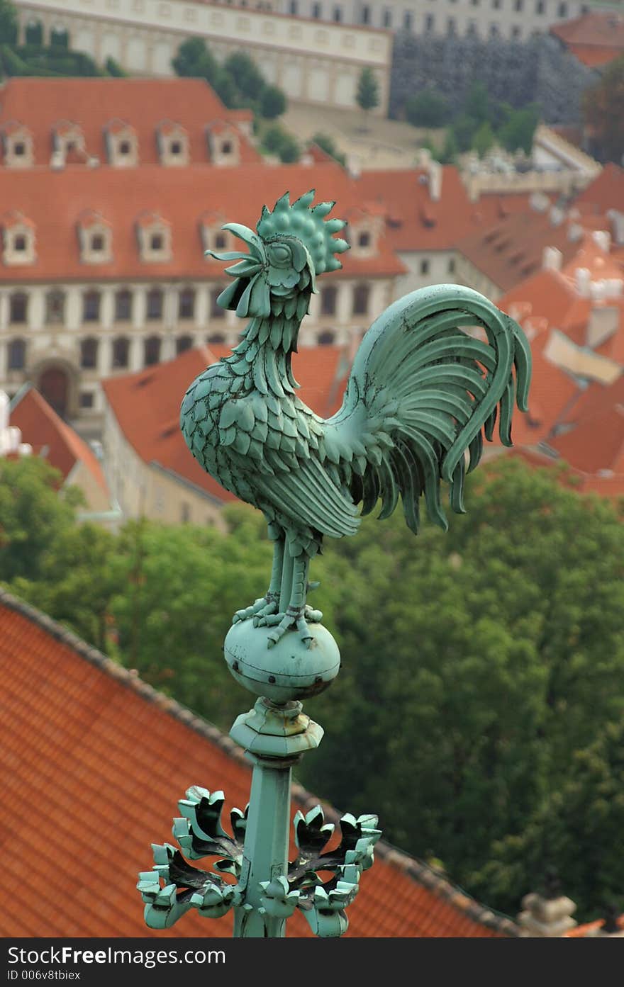 A cock on St vitus cathedral prague