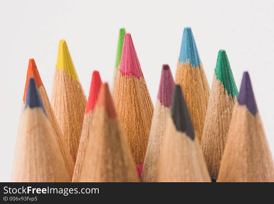 Coloured pencils macro, bright colors for back to school. Coloured pencils macro, bright colors for back to school