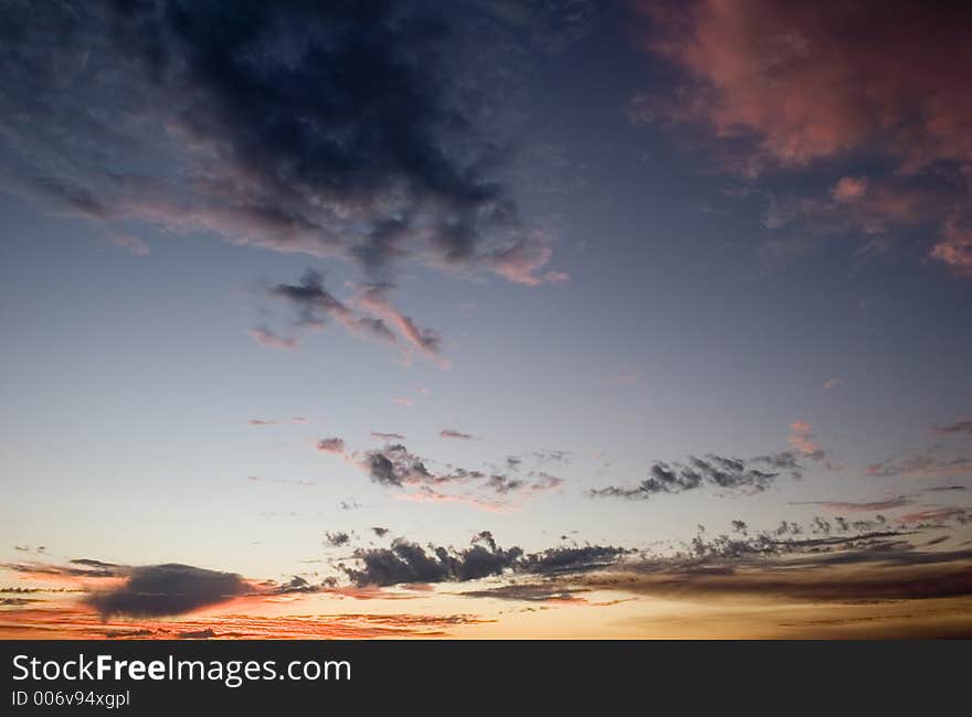 Wildfire clouds at sunset