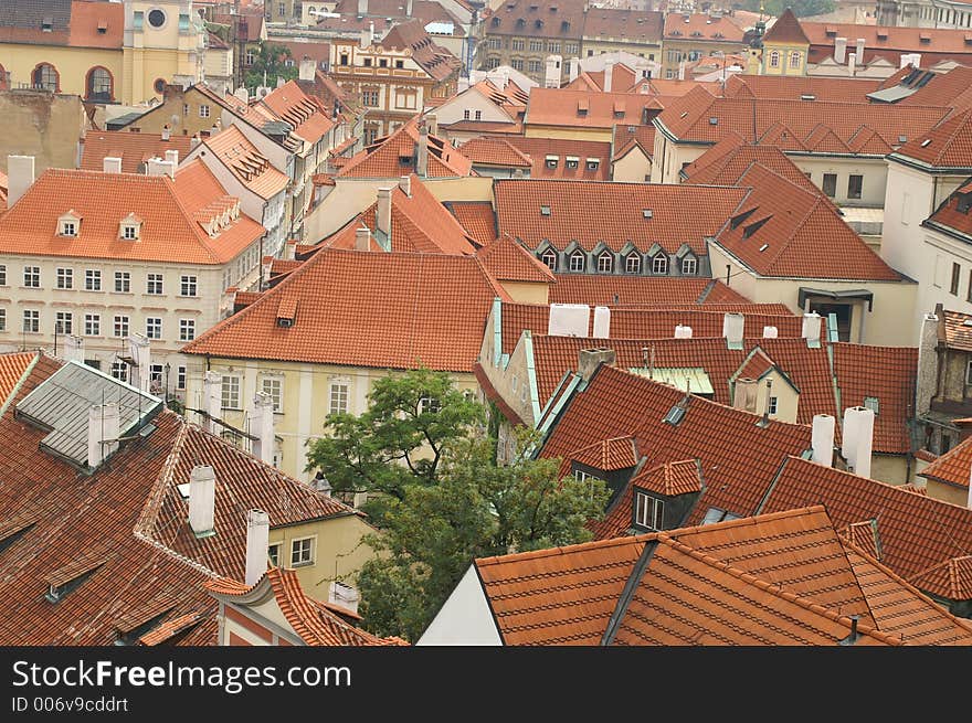 Prague tile roofs