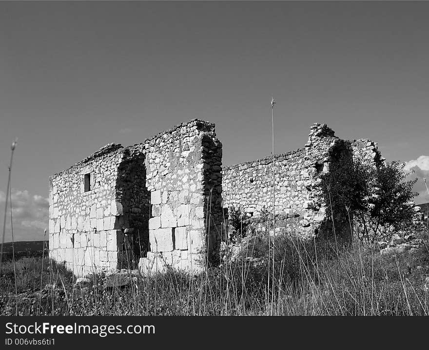 Demaged houses after the war. Demaged houses after the war