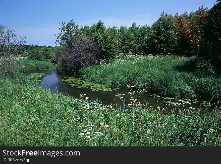 It's a small river. Camera: Nikon F-301; Ai-S 28/2.8 Film: Fujichrome Velvia 100F. It's a small river. Camera: Nikon F-301; Ai-S 28/2.8 Film: Fujichrome Velvia 100F