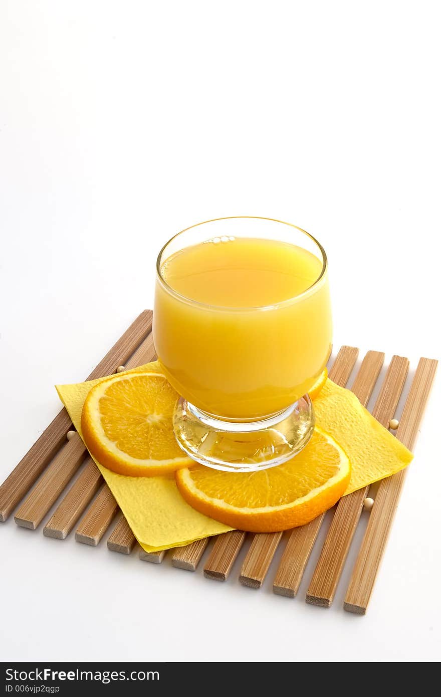 Glass of freshening fresh orange juice. Glass of freshening fresh orange juice