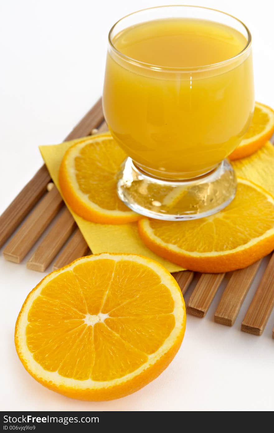 Glass of freshening fresh orange juice. Glass of freshening fresh orange juice