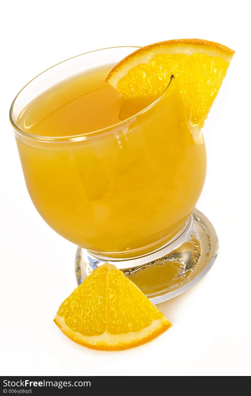 Glass of freshening fresh orange juice. Glass of freshening fresh orange juice