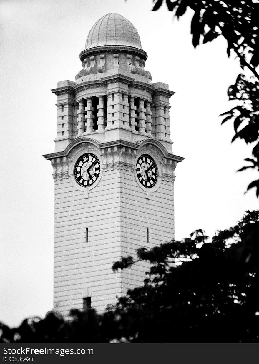 Clock tower of the old city hall building, Singapore