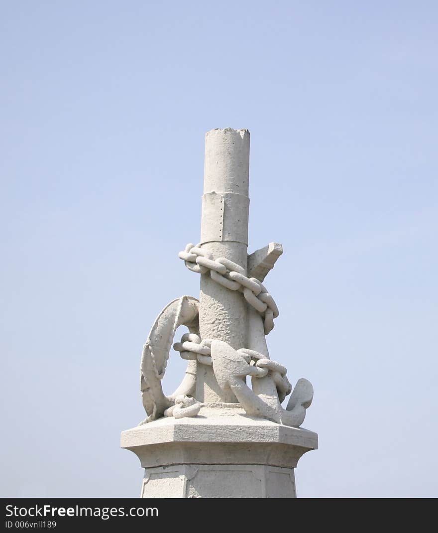 Anchor And Lifebouy In Stone