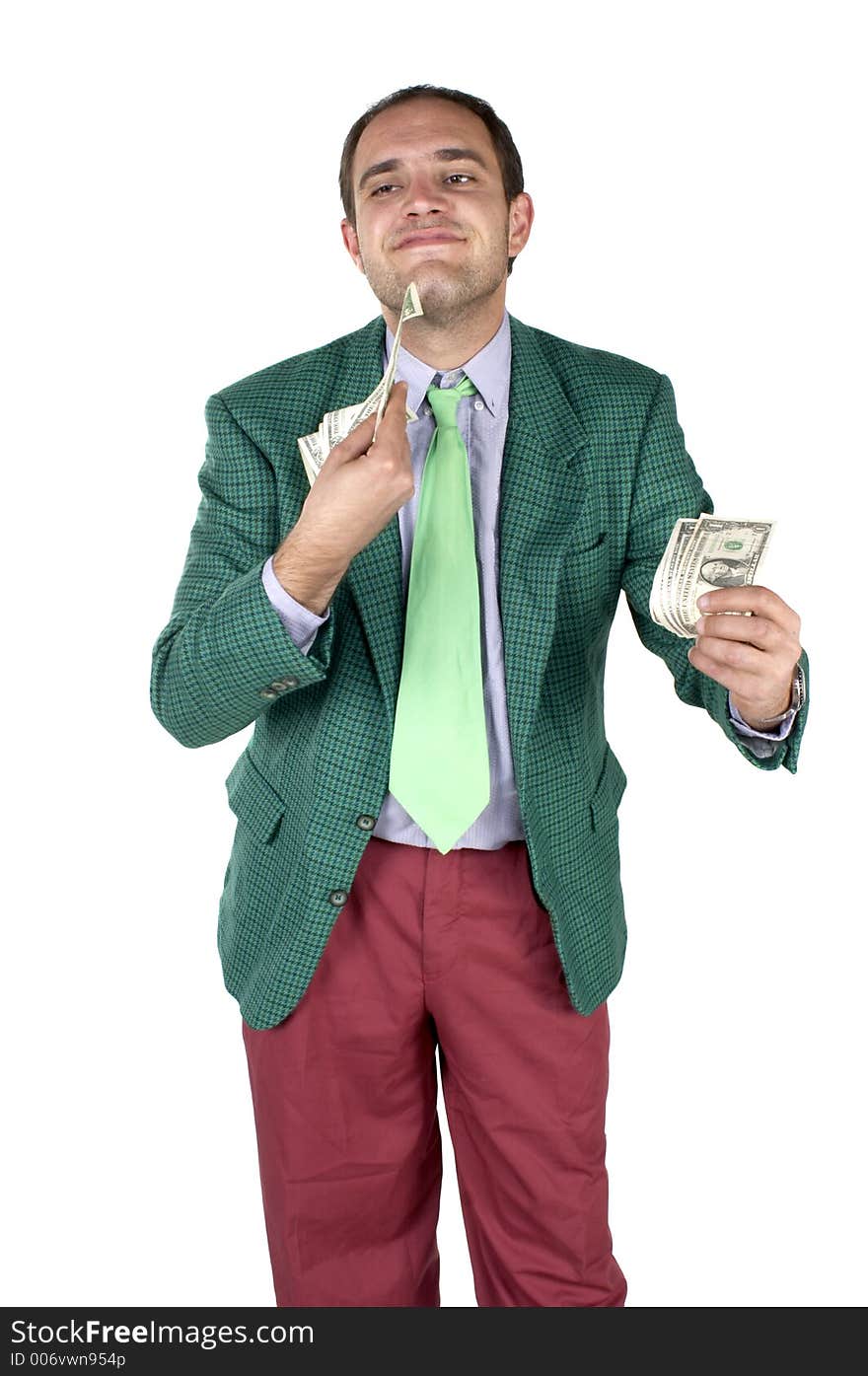 Businessman holding money. Businessman holding money