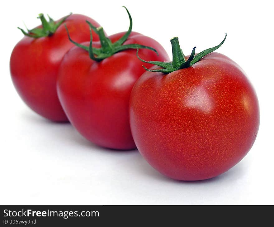 Tomatoes after diagonal from right to left. Tomatoes after diagonal from right to left