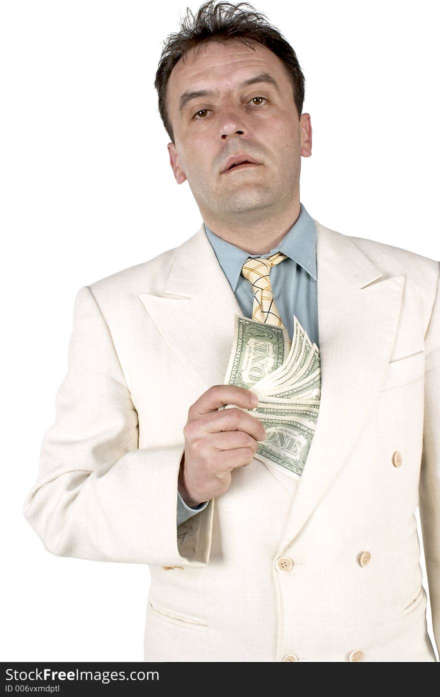 Businessman holding money. Businessman holding money