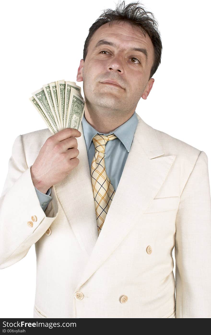 Businessman holding money. Businessman holding money