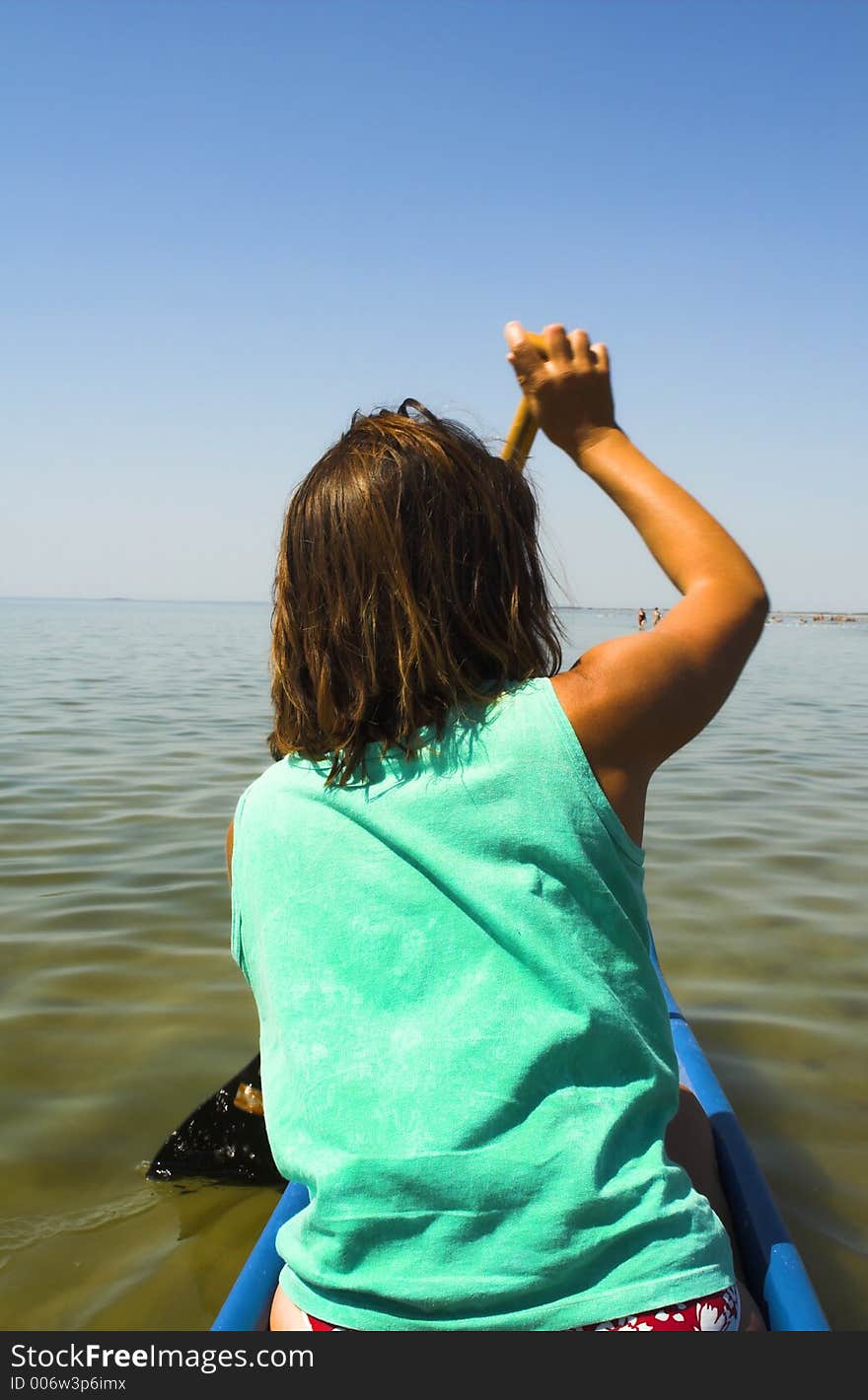 Woman in pirogue daylight