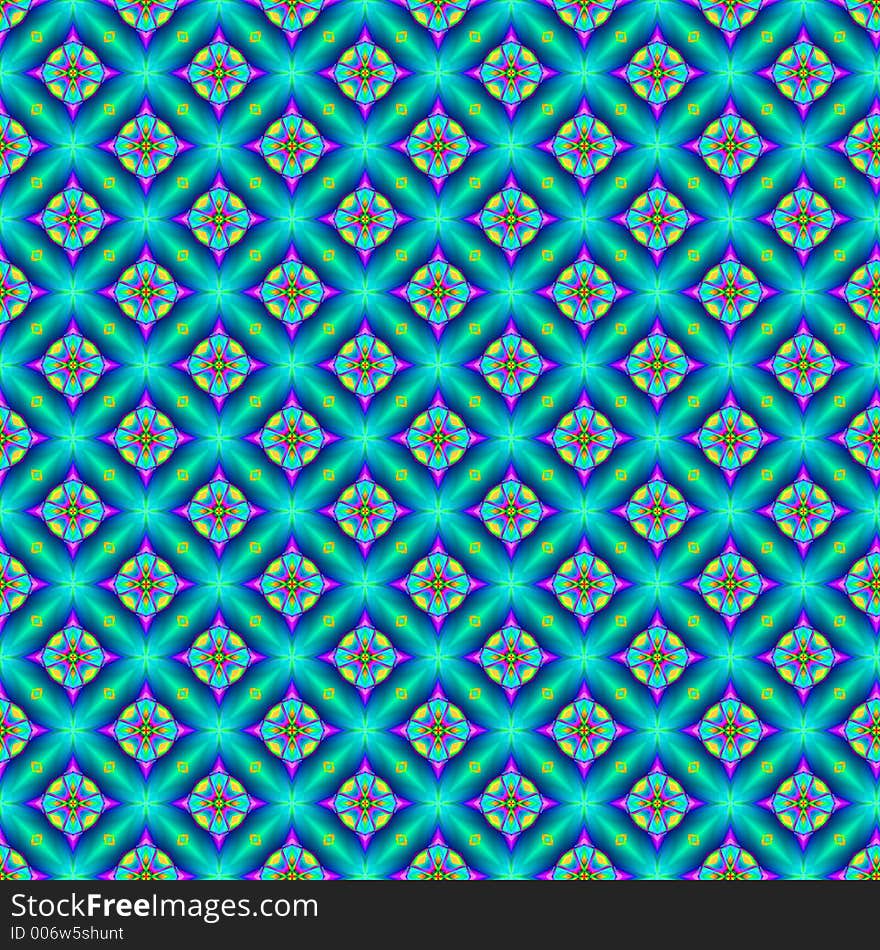 A colorful repeating abstract star pattern. A colorful repeating abstract star pattern