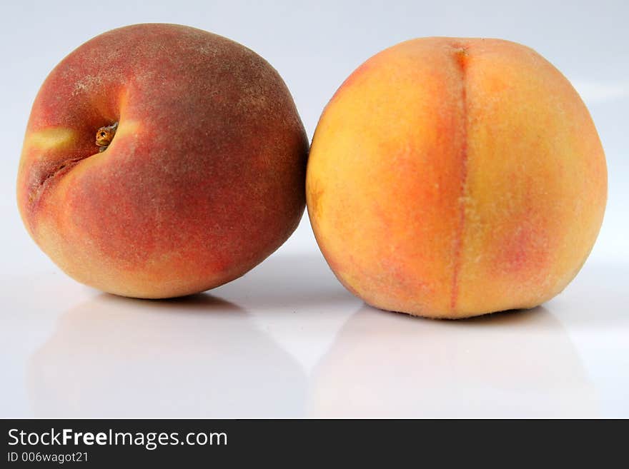 Pair of peaches isolated