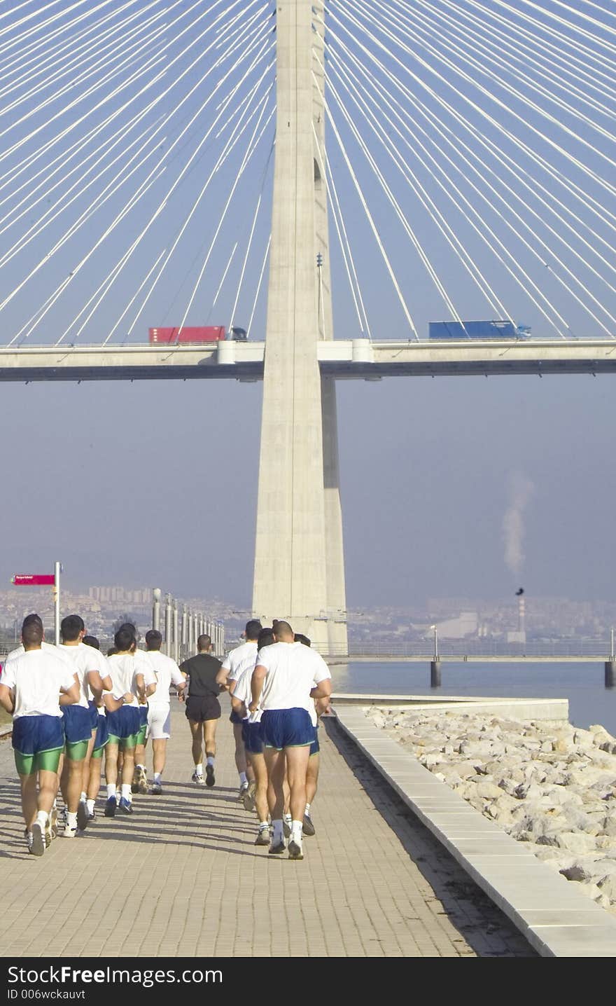 Jogging under the bridge