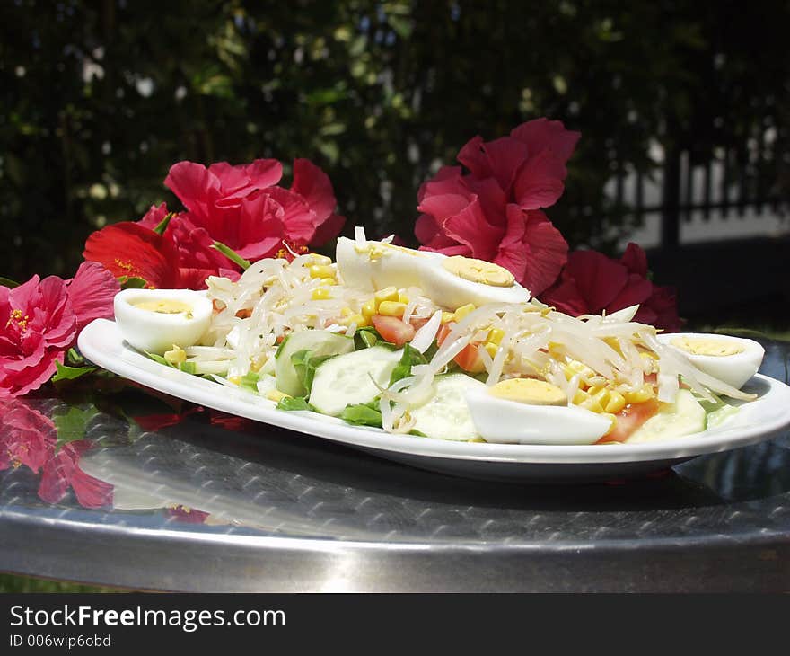 Fresh salad whit flowers. Fresh salad whit flowers