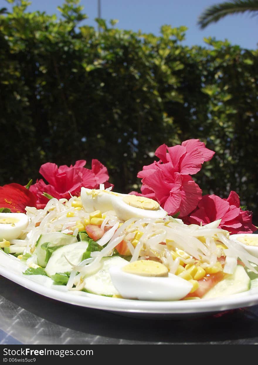 Fresh salad whit  flowers. Fresh salad whit  flowers