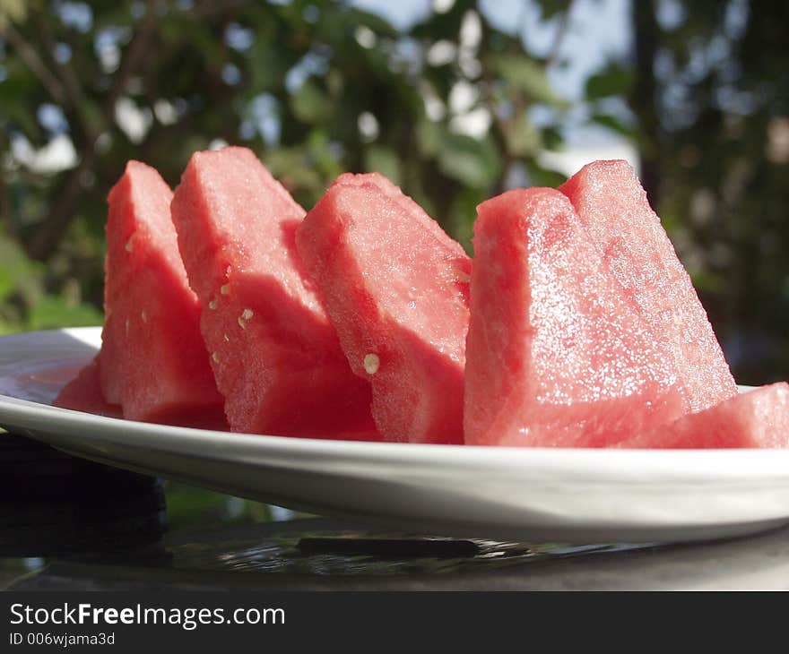 Slices of fresh watermelon