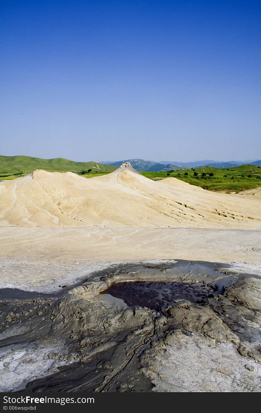 Muddy volcanos landscape Romania. Muddy volcanos landscape Romania