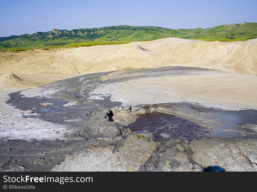 Muddy volcanos landscape Romania. Muddy volcanos landscape Romania