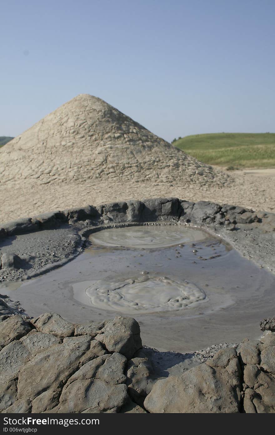 Muddy volcanos landscape Romania. Muddy volcanos landscape Romania