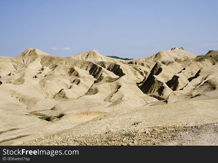 Muddy volcanos landscape Romania. Muddy volcanos landscape Romania