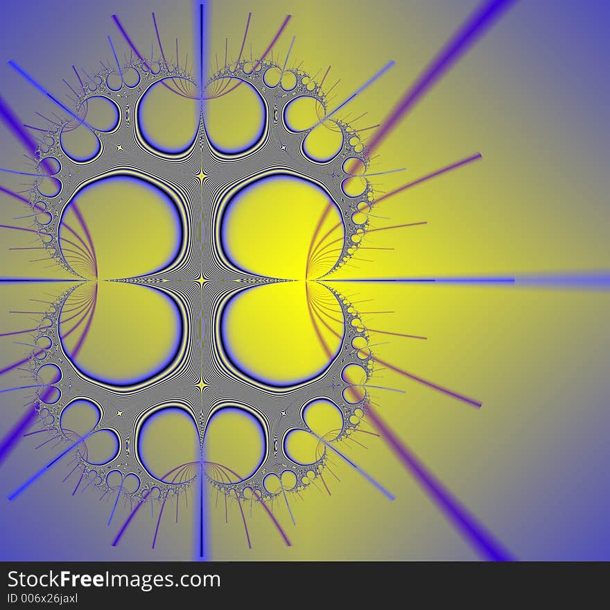 Fractal, yellow and blue. Fractal, yellow and blue