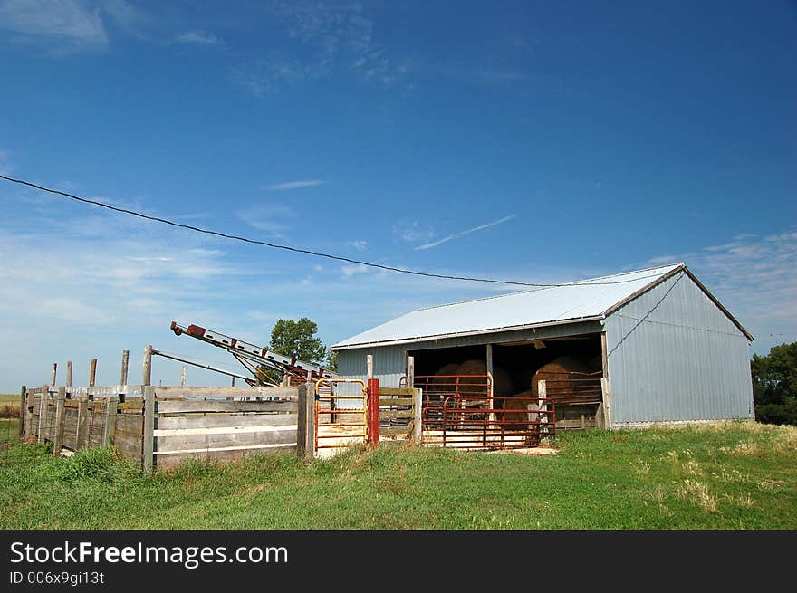 Hay stock in barn